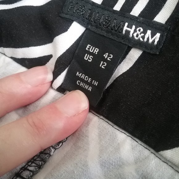 🌞 H&M Black and White Cotton Skirt, 12 - Picture 6 of 6